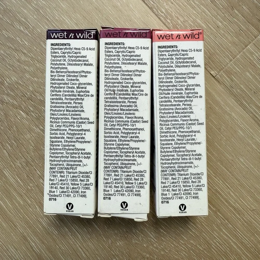 Lot (3) NIB Wet N Wild Perfect Pout Gel Lip Balm 951B Tease 955B Love 956A Rule